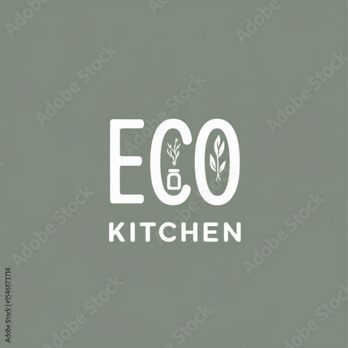 Eco kitchen logo design for sustainable food and healthy lifestyle brand with natural elements and modern design
