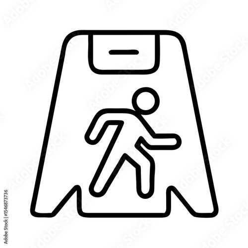 Pedestrian safety sign with walking figure symbolizing caution  