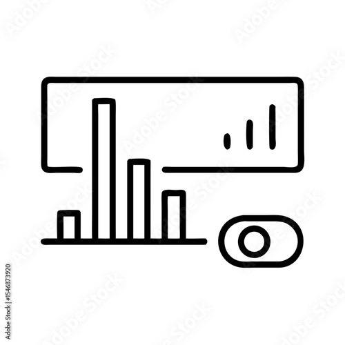Data visualization chart with toggle switch in minimal style  