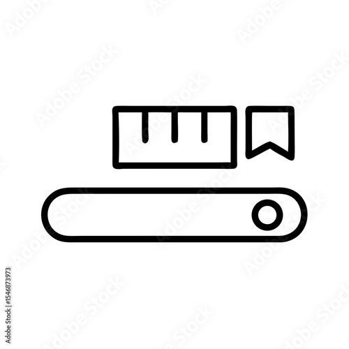 Measurement tool graphic design with ruler and bookmark icon  
