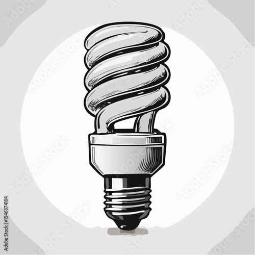 Energy Efficient Compact Fluorescent Light Bulb Image Vector isolated on white background