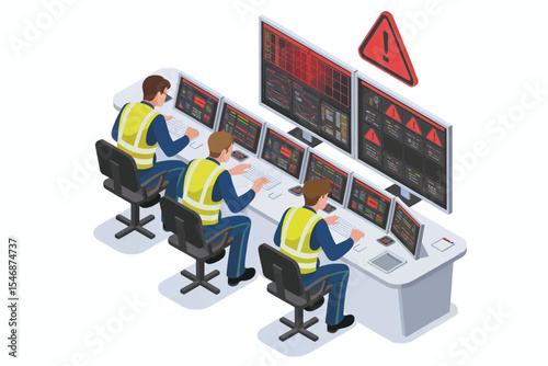 Isometric smart city infrastructure illustration isolated on transparent background