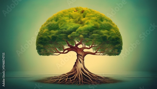 upside down tree concept upside down tree symbolizing unconventional thinking entrepreneurial success through unique perspectives surreal tree growth concept for innovation