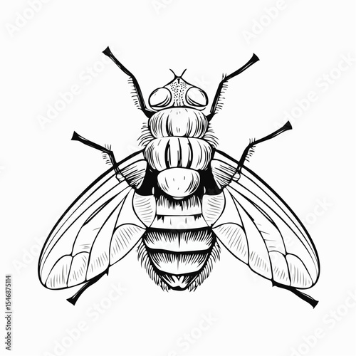 Blow Fly Species Lucilia Caesar Image vector isolated on white background.