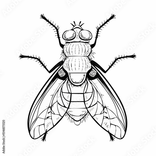 Blow Fly Species Lucilia Caesar Image vector isolated on white background.