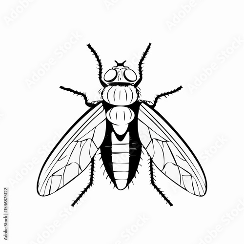 Blow Fly Species Lucilia Caesar Image vector isolated on white background.