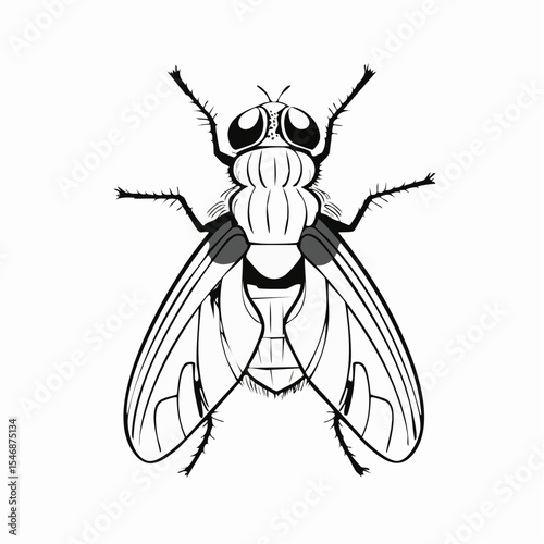Blow Fly Species Lucilia Caesar Image vector isolated on white background.