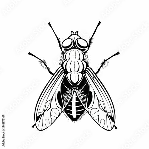 Blow Fly Species Lucilia Caesar Image vector isolated on white background.