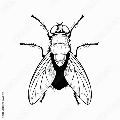 Blow Fly Species Lucilia Caesar Image vector isolated on white background.