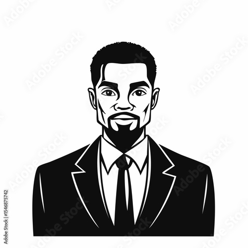 Business Man Looking Forward Image vector isolated on white background.