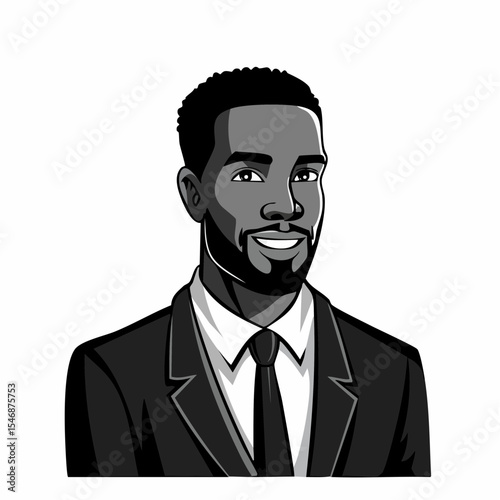 Business Man Looking Forward Image vector isolated on white background.