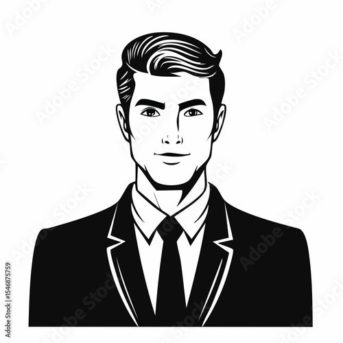 Business Man Looking Forward Image vector isolated on white background.