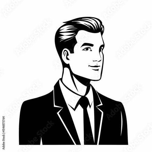 Business Man Looking Forward Image vector isolated on white background.