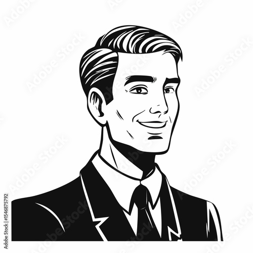 Business Man Looking Forward Image vector isolated on white background.