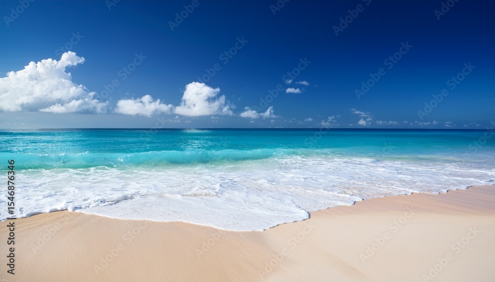 Fototapeta premium beautiful tropical white sand beach on sunny day and copy space