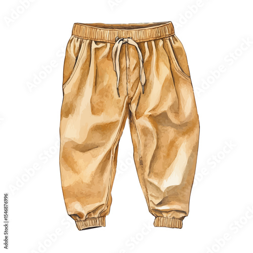 Corduroy Pants, watercolor drawing vector, isolated on a white background.