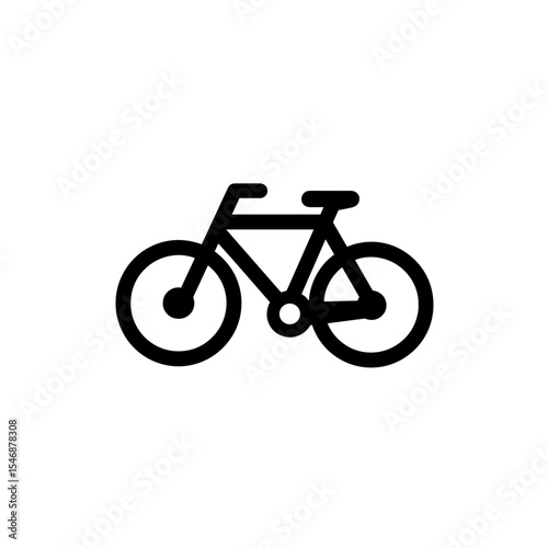 Simple black bicycle icon on white background  