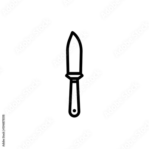 Kitchen knife with a wooden handle in minimalistic style  