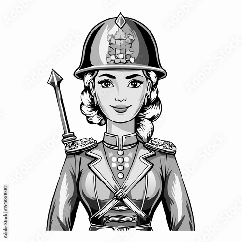 Vintage Style Toy Soldier Action Figure With Realistic Design vector isolated on white background.