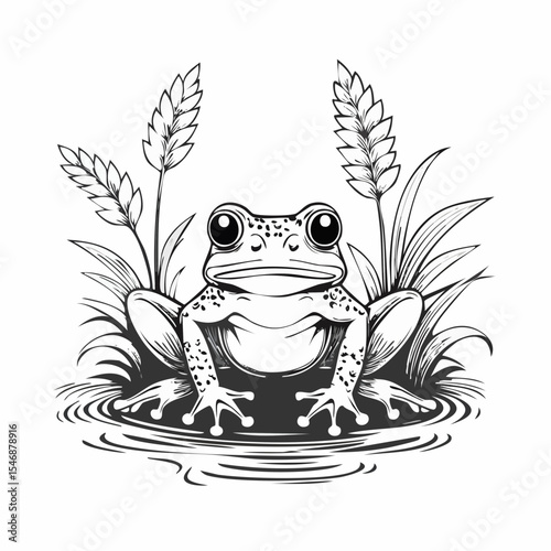 Frog sitting on the water image vector isolated on white background.