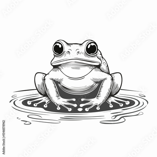 Frog sitting on the water image vector isolated on white background.