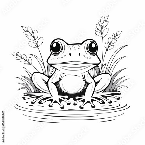 Frog sitting on the water image vector isolated on white background.