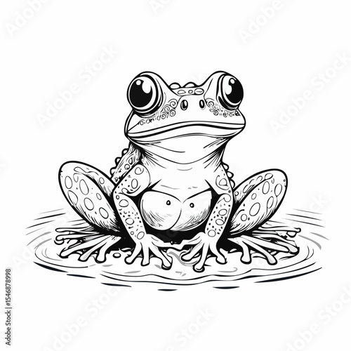 Frog sitting on the water image vector isolated on white background.