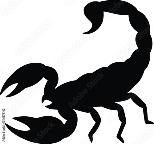 Silhouette scorpion predatory arachnid animal icon symbol Vector Illustration