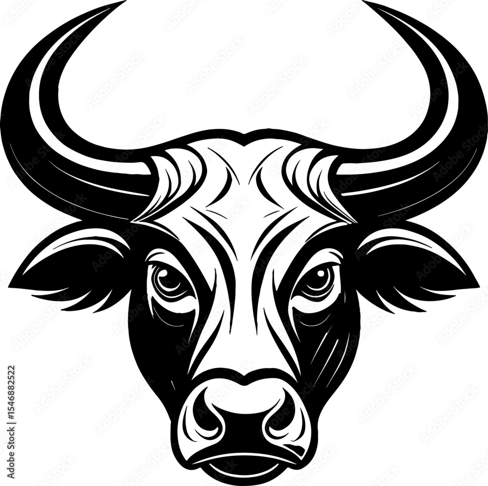 Fototapeta premium Stylized bull head graphic design element