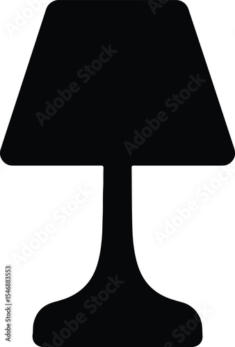 Silhouette table lamp simple modern minimalist design Vector Illustration