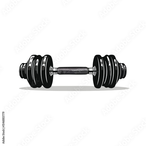 Professional Dumbbell Icon Vector Illustration Isolated on White Background for Fitness and Exercise Websites and Applications