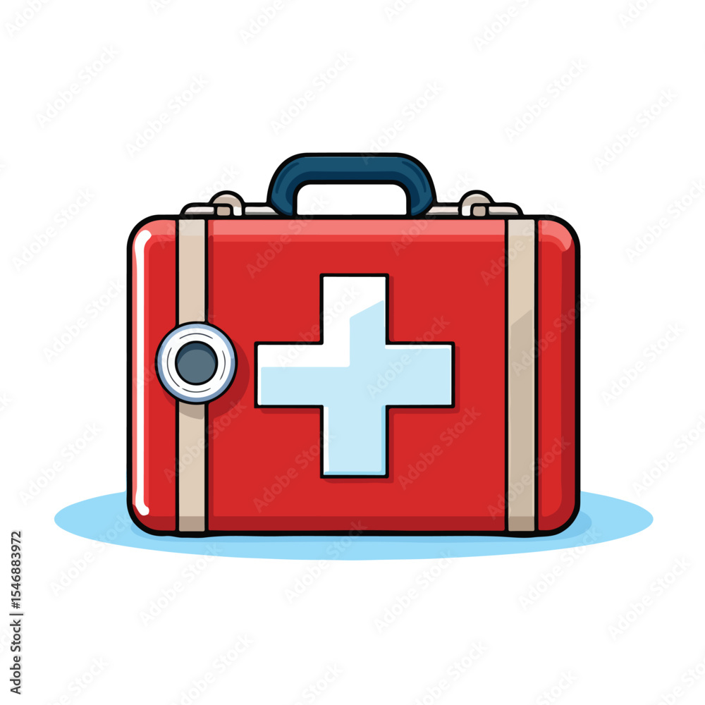 Obraz premium Professional First Aid Icon Vector Illustration for Medical Emergency Services