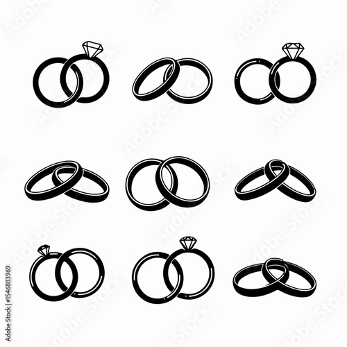 Obraz na plátně Wedding rings set for marriage celebration