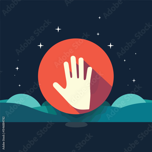 Professional Flat Design Music Stop Icon Vector Illustration for Multimedia Applications