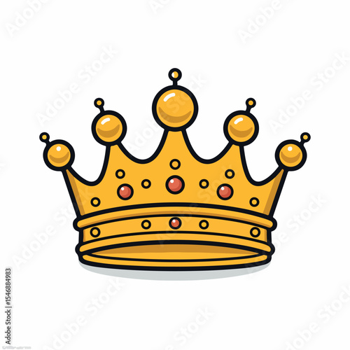 Intricate Flat Line Crown Design Vector Illustration for Elegant Graphic Projects