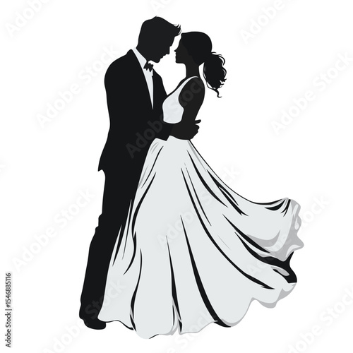 Elegant Groom Carrying Bride Icon on White Background for Wedding Related Design Projects