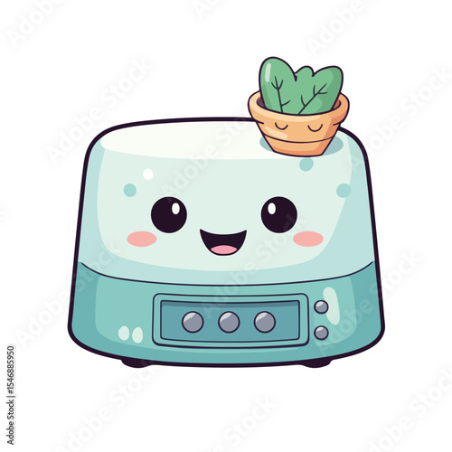 Cute Kitchen Weight Scale Button Cartoon Vector Illustration for Culinary Graphics