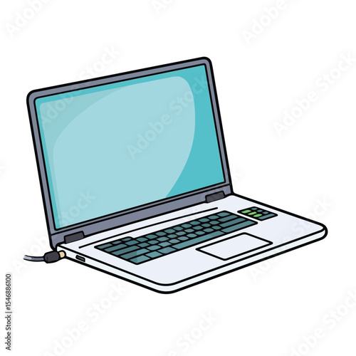 Professional Laptop Technology Mobile Computer with Battery Icon for Tech Industry Uses