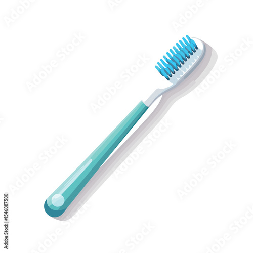 Professional Dental Hygiene Vector Illustration with Isolated Toothbrush for Oral Care