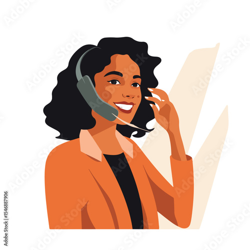 Professional woman communicating through cellphone, business communication concept