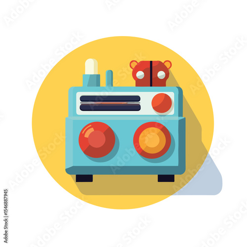 Flat Style Xilophone Child Toy Vector Illustration for Playtime Learning Activities