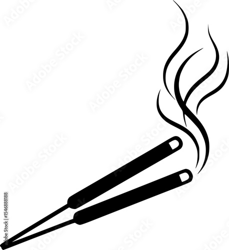 Incense sticks with smoke wisps icon
