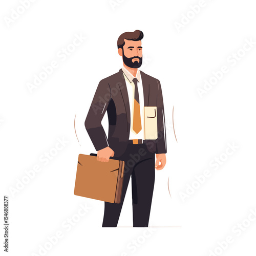 Professional Businessman Illustration for Corporate Management Concepts