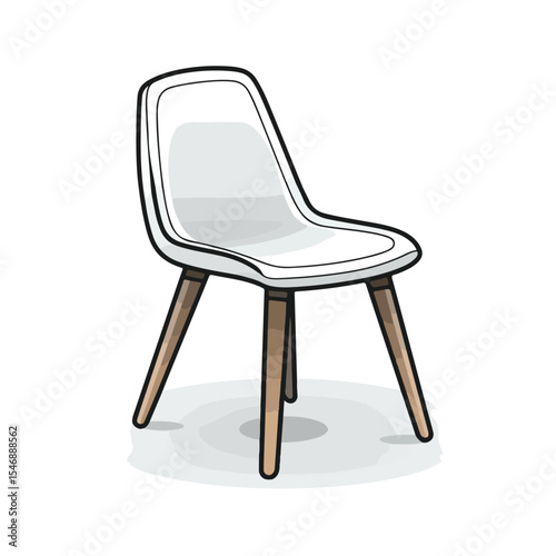 Modern Chair Design Seat Icon Concept for Furniture Vector Illustration