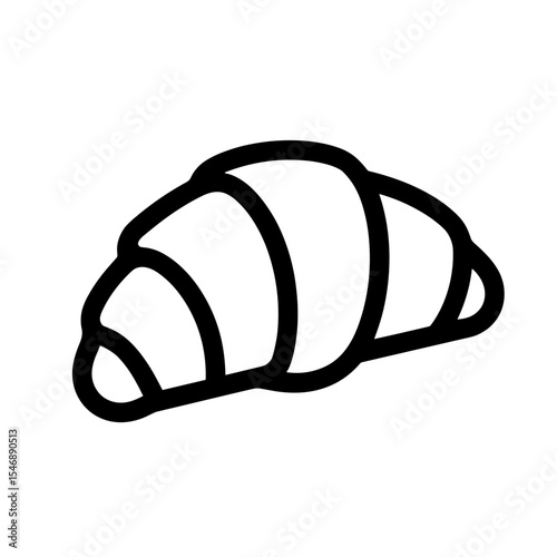 Croissant in minimalist line art style  