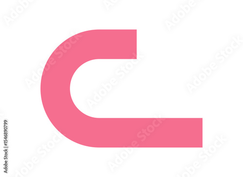 Brutalist curve icon sticker. Minimal abstract shape symbol. Modern element of brutalism, flat style, y2k aesthetic, potential for contemporary design applications.