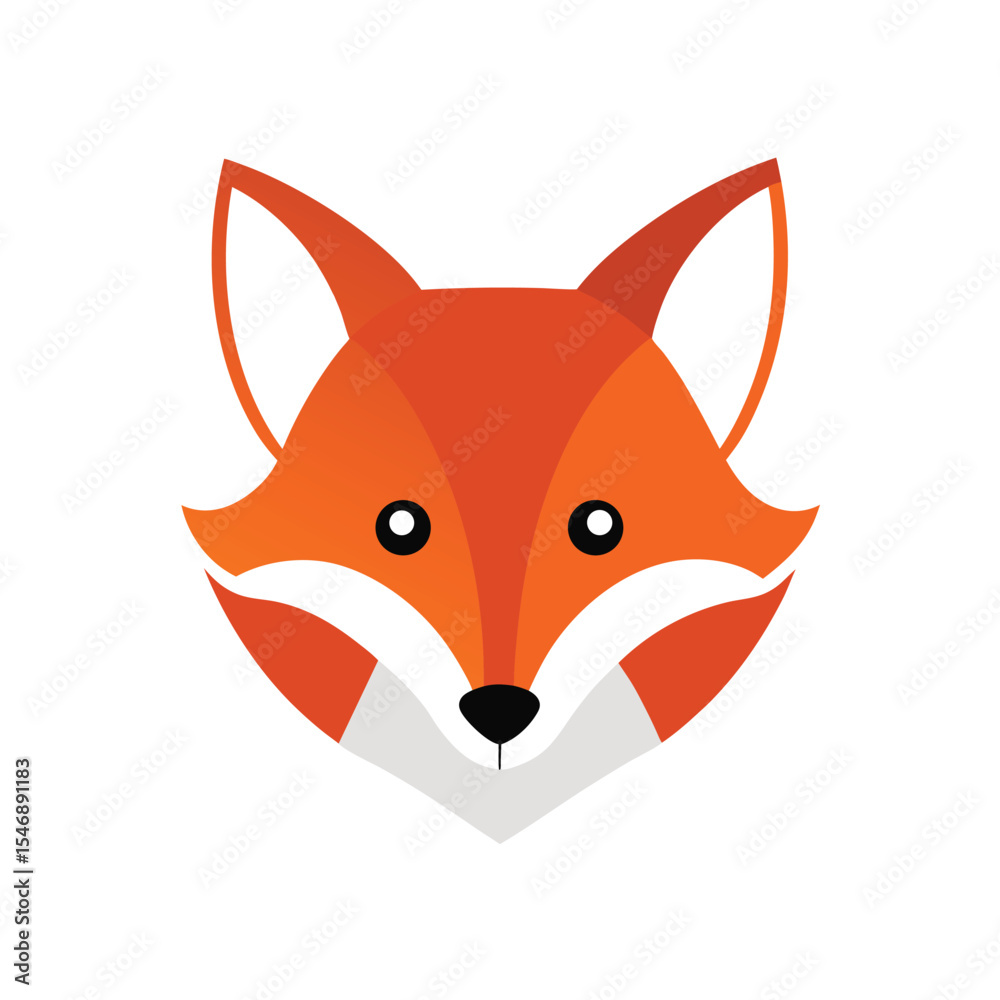 Fototapeta premium Animal head flat color 