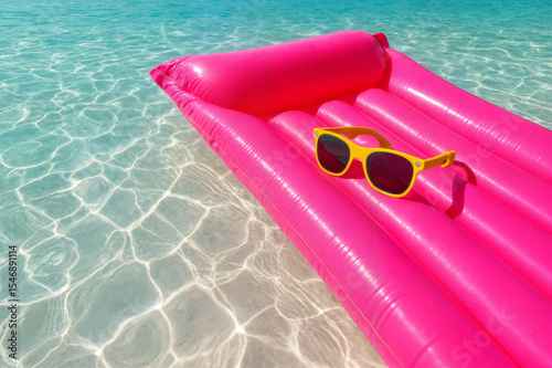 inflatable mattress in pool