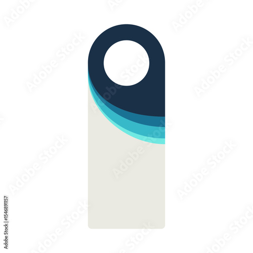 Door hanger in costal colors with blank space in vector
