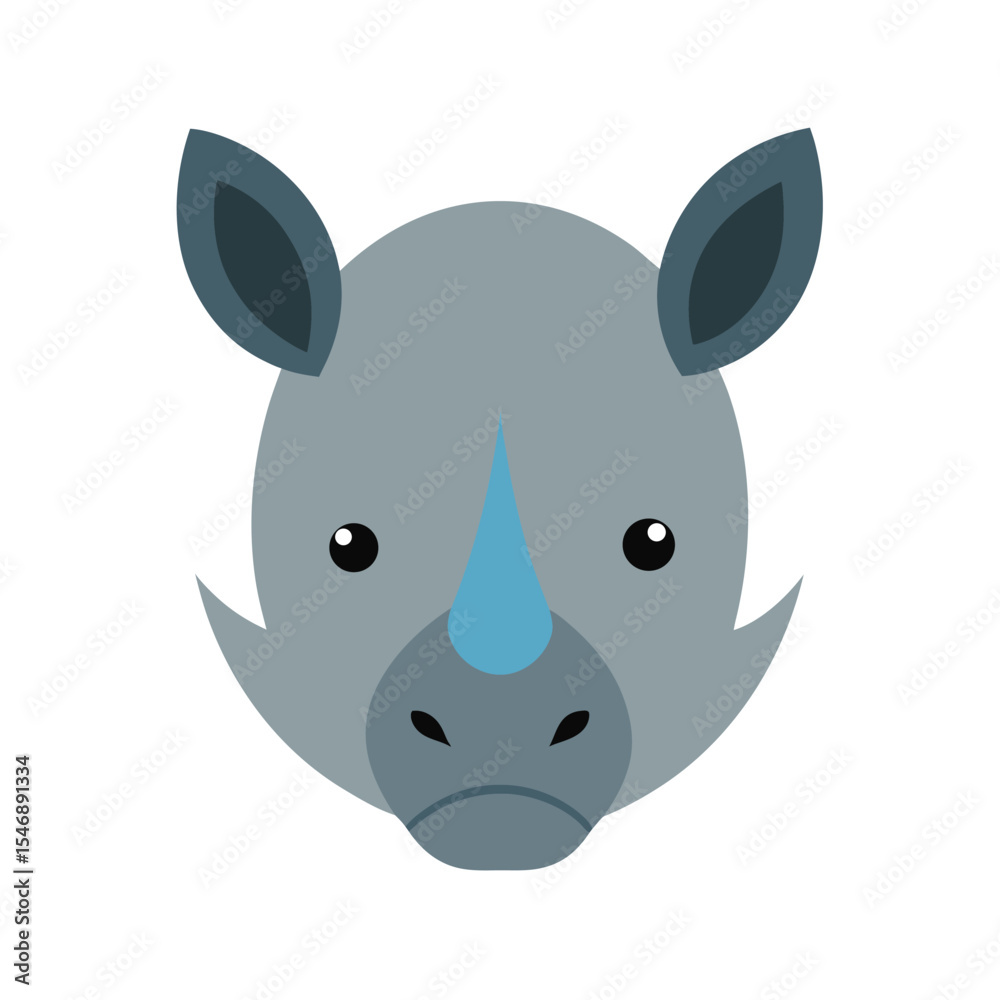 Naklejka premium Animal head flat color 